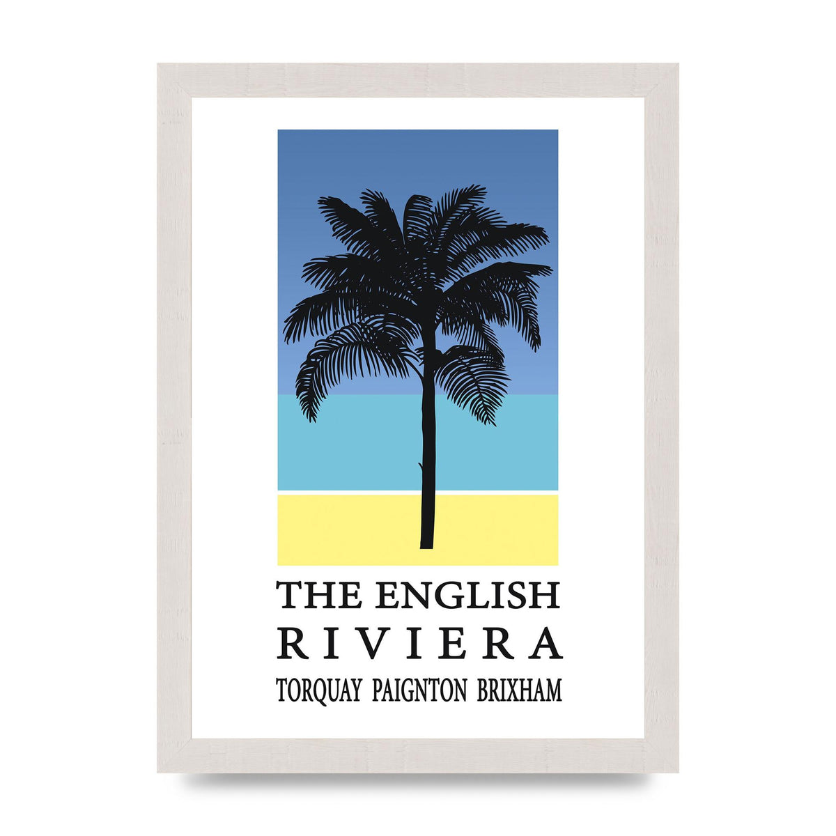 Travel Poster English Riviera Torquay Paignton Brixham Printed Poster - A4 framed