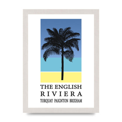 Travel Poster English Riviera Torquay Paignton Brixham Printed Poster - A4 framed