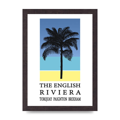 Travel Poster English Riviera Torquay Paignton Brixham Printed Poster - A4 framed