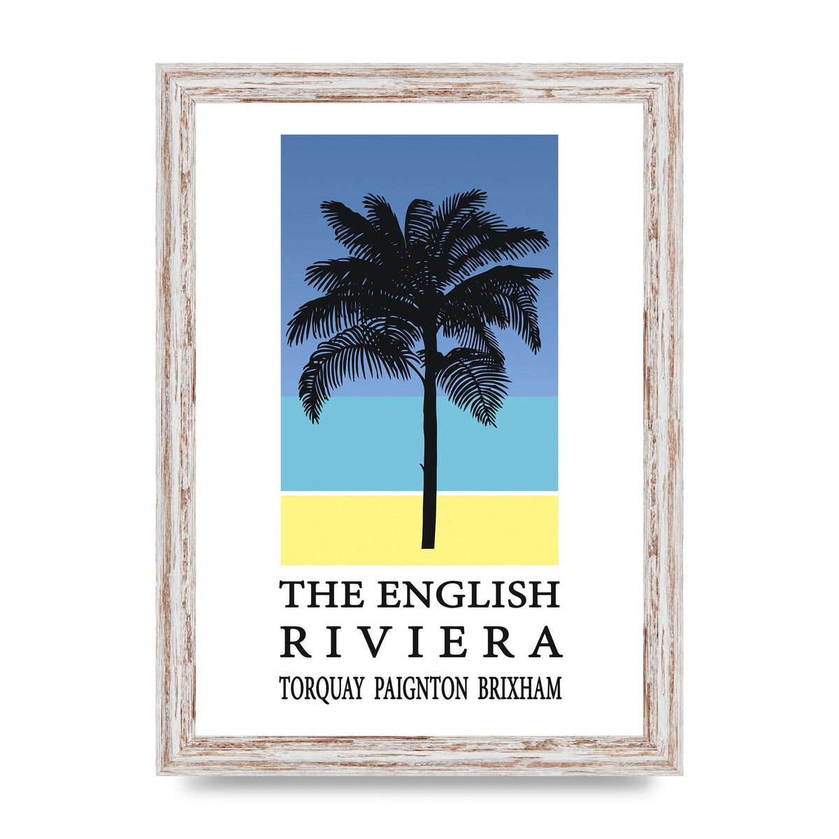Travel Poster English Riviera Torquay Paignton Brixham Printed Poster - A4 framed
