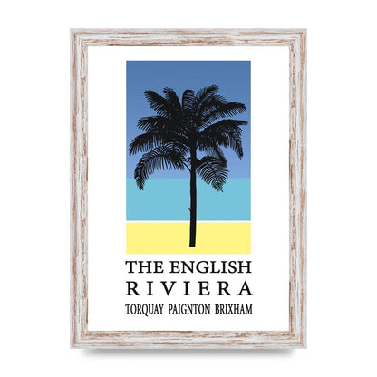 Travel Poster English Riviera Torquay Paignton Brixham Printed Poster - A4 framed