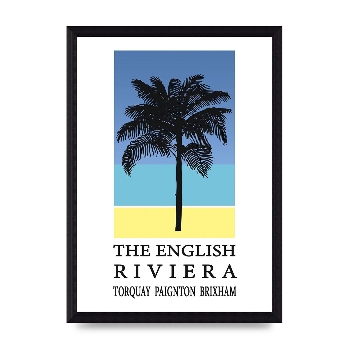 Travel Poster English Riviera Torquay Paignton Brixham Printed Poster - A4 framed
