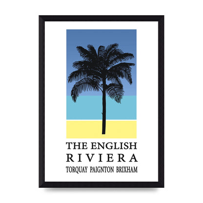 Travel Poster English Riviera Torquay Paignton Brixham Printed Poster - A4 framed