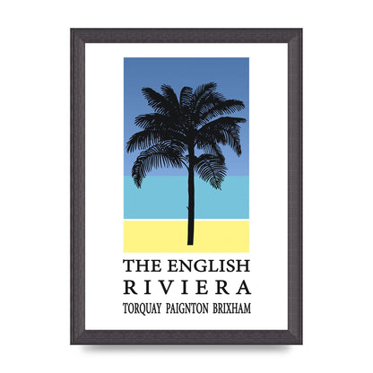 Travel Poster English Riviera Torquay Paignton Brixham Printed Poster - A4 framed