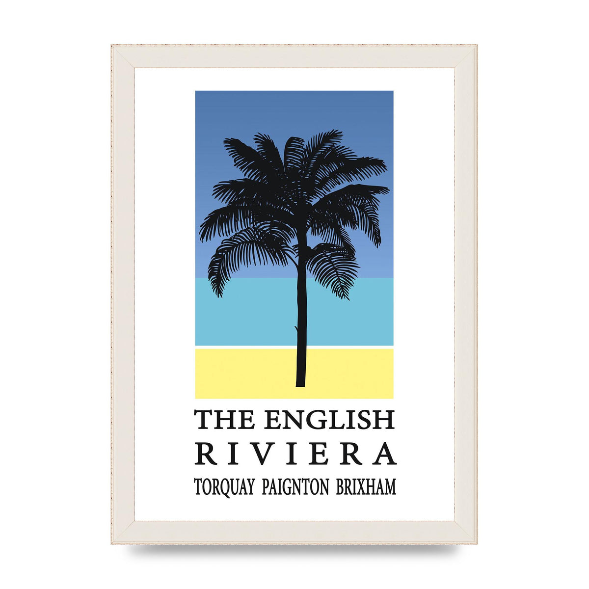 Travel Poster English Riviera Torquay Paignton Brixham Printed Poster - A4 framed