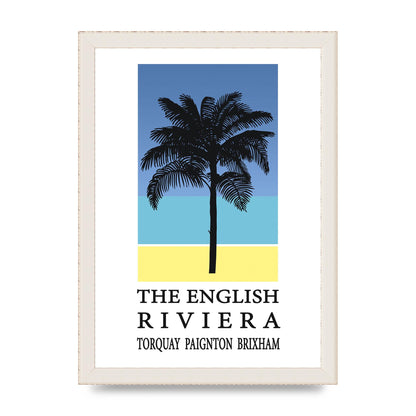 Travel Poster English Riviera Torquay Paignton Brixham Printed Poster - A4 framed