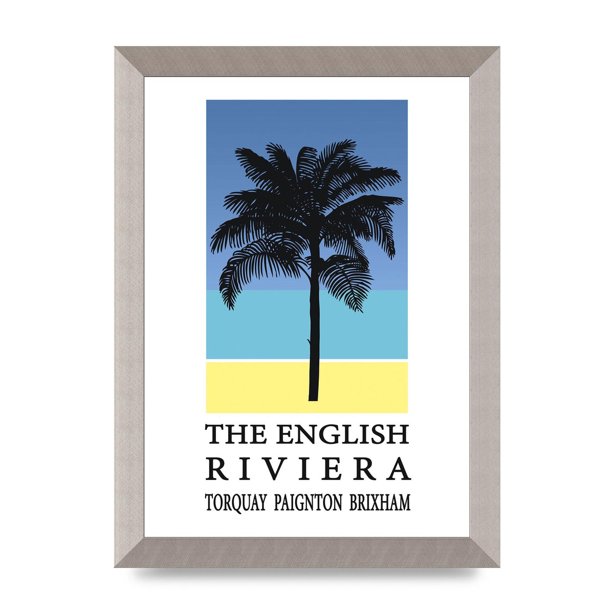 Travel Poster English Riviera Torquay Paignton Brixham Printed Poster - A4 framed