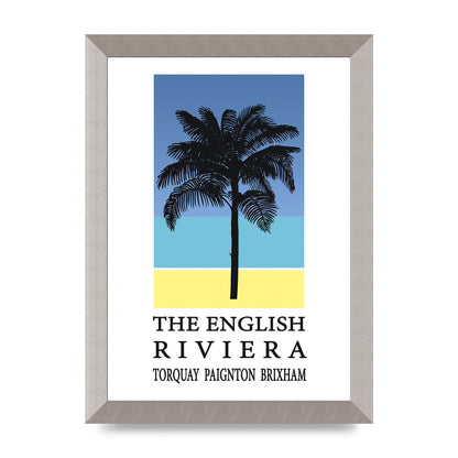Travel Poster English Riviera Torquay Paignton Brixham Printed Poster - A4 framed