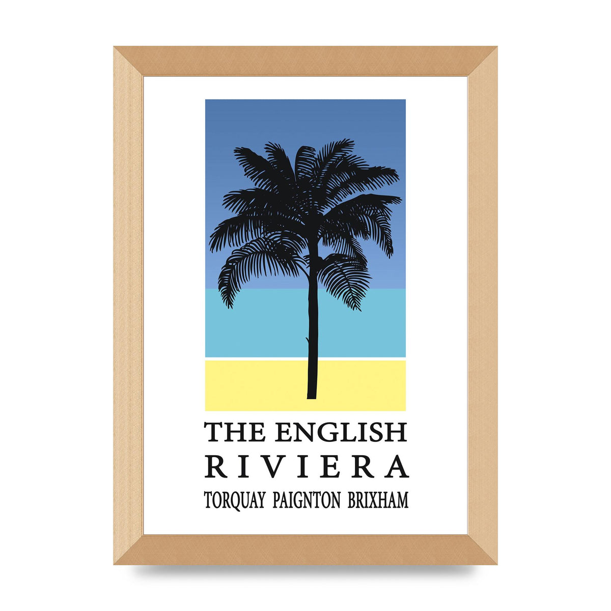 Travel Poster English Riviera Torquay Paignton Brixham Printed Poster - A4 framed