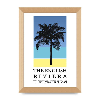 Travel Poster English Riviera Torquay Paignton Brixham Printed Poster - A4 framed