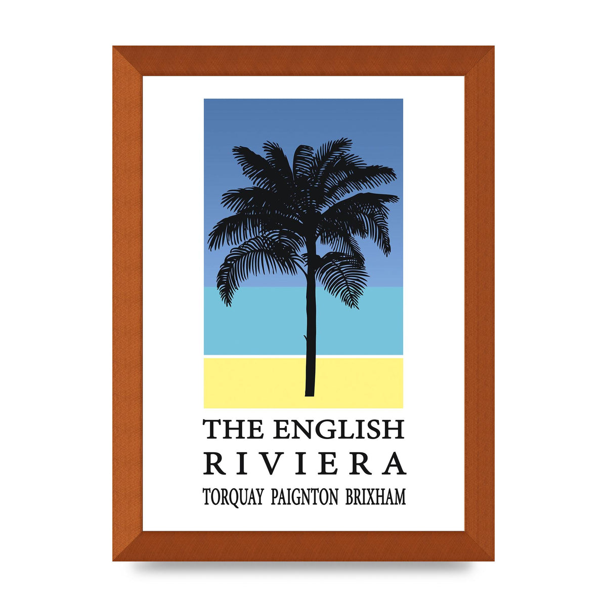 Travel Poster English Riviera Torquay Paignton Brixham Printed Poster - A4 framed