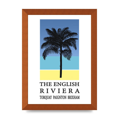 Travel Poster English Riviera Torquay Paignton Brixham Printed Poster - A4 framed