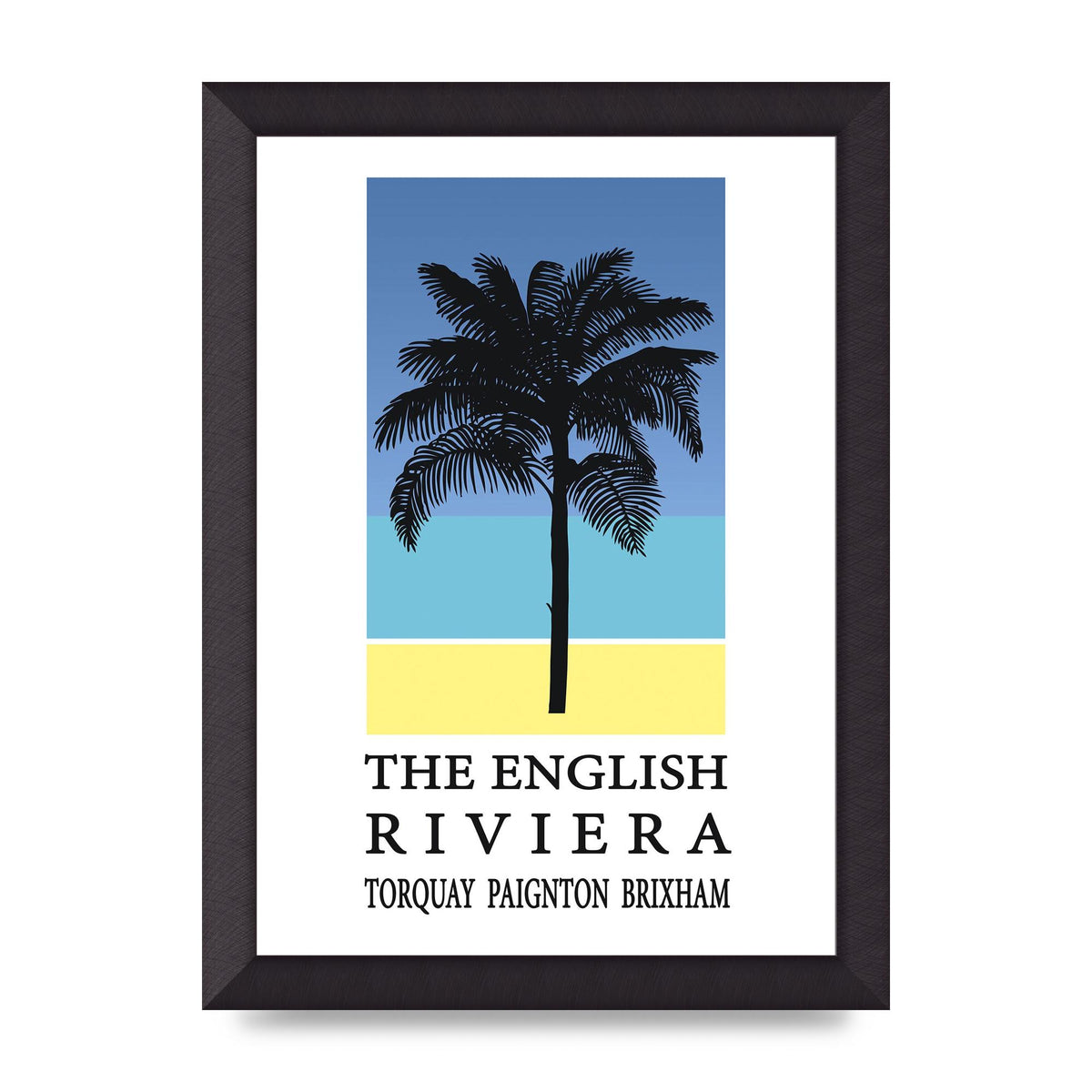Travel Poster English Riviera Torquay Paignton Brixham Printed Poster - A4 framed