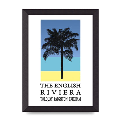 Travel Poster English Riviera Torquay Paignton Brixham Printed Poster - A4 framed