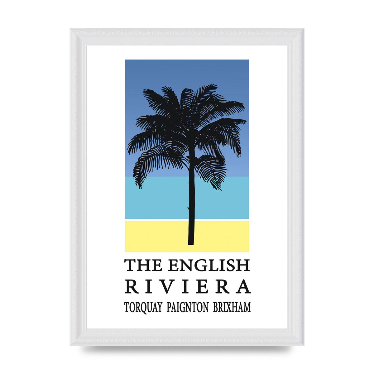 Travel Poster English Riviera Torquay Paignton Brixham Printed Poster - A4 framed