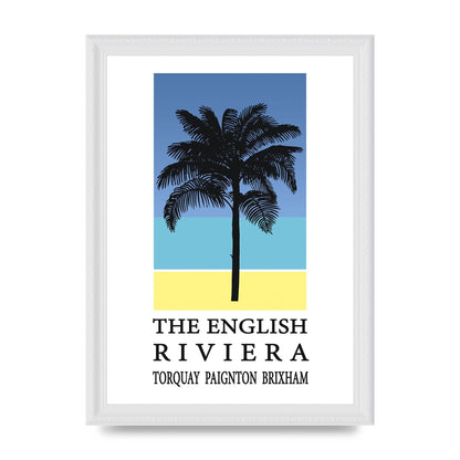 Travel Poster English Riviera Torquay Paignton Brixham Printed Poster - A4 framed
