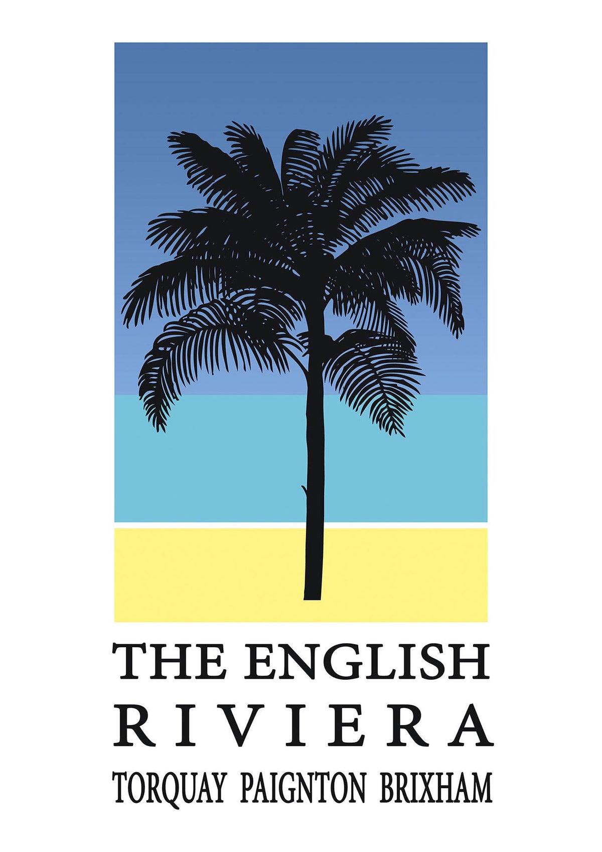 Travel Poster English Riviera Torquay Paignton Brixham Printed Poster - detail
