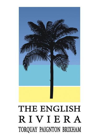 Travel Poster English Riviera Torquay Paignton Brixham Printed Poster - detail
