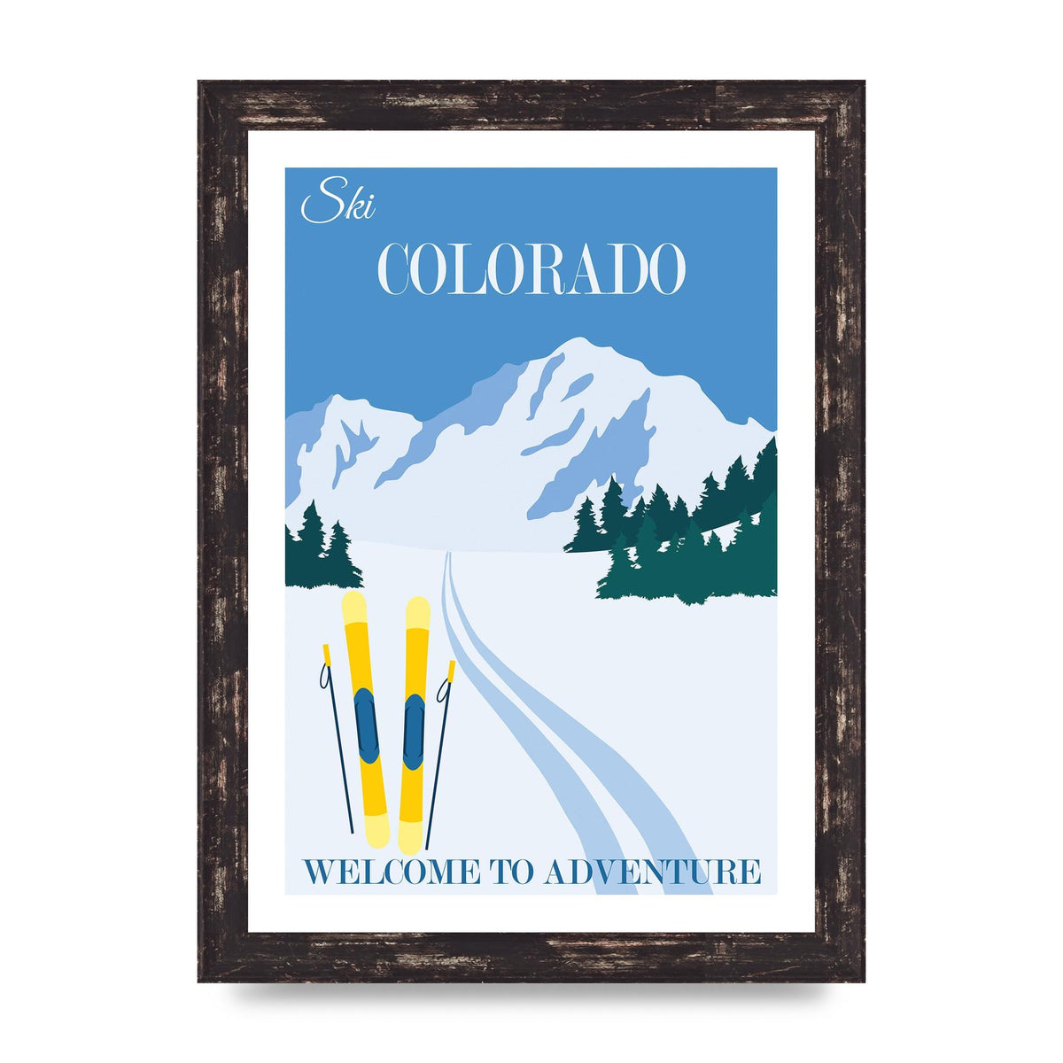 Travel Poster Colorado Art For The Home - A4 framed