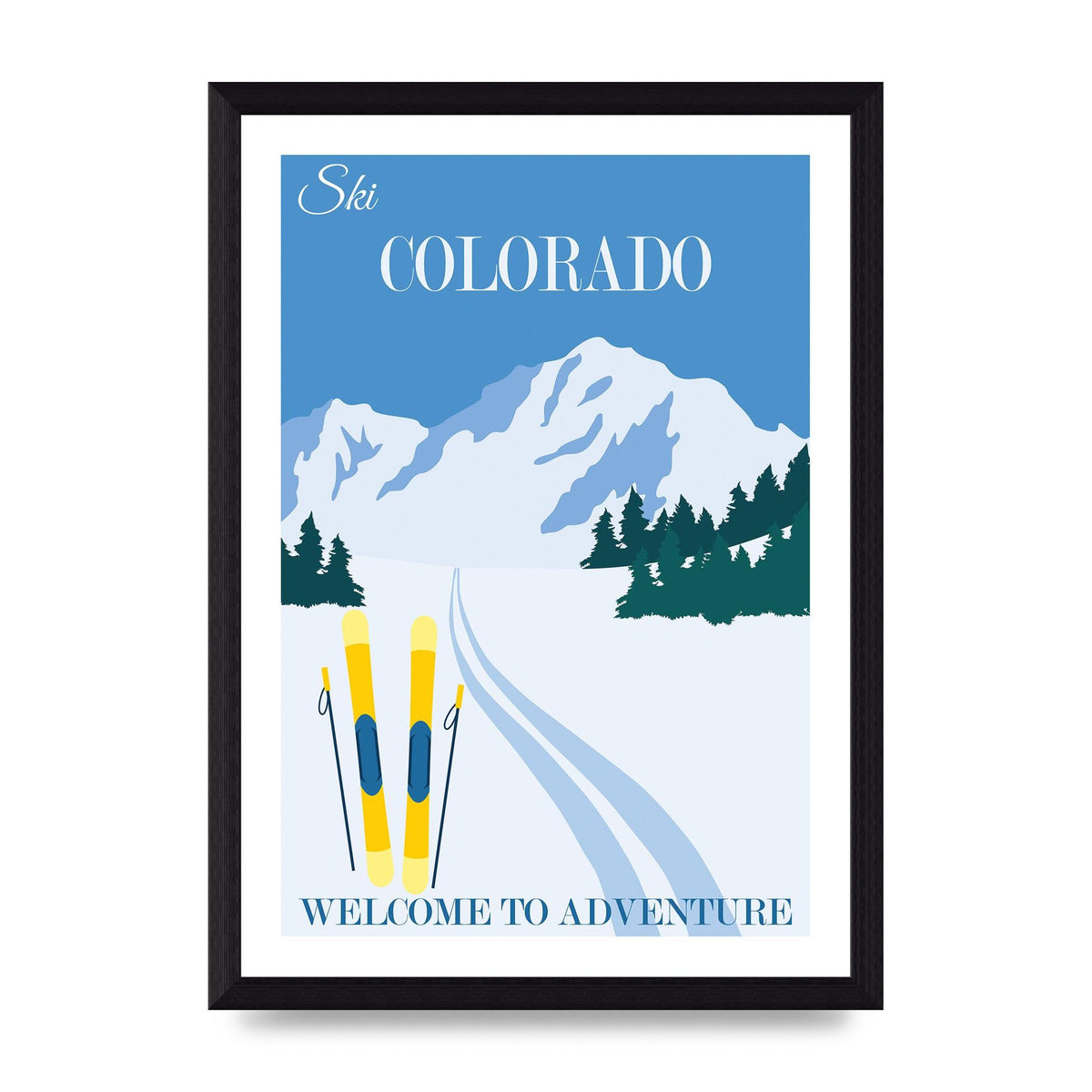 Travel Poster Colorado Art For The Home - A4 framed