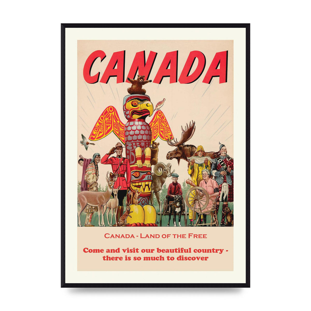Travel Poster Canada Art For The Home - A2 framed