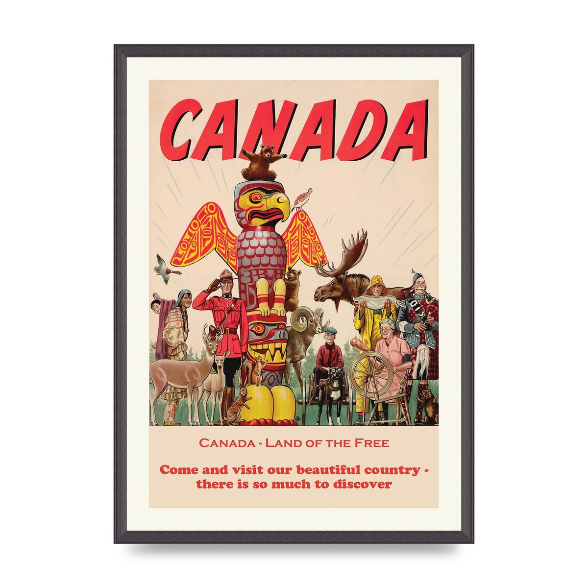 Travel Poster Canada Art For The Home - A2 framed