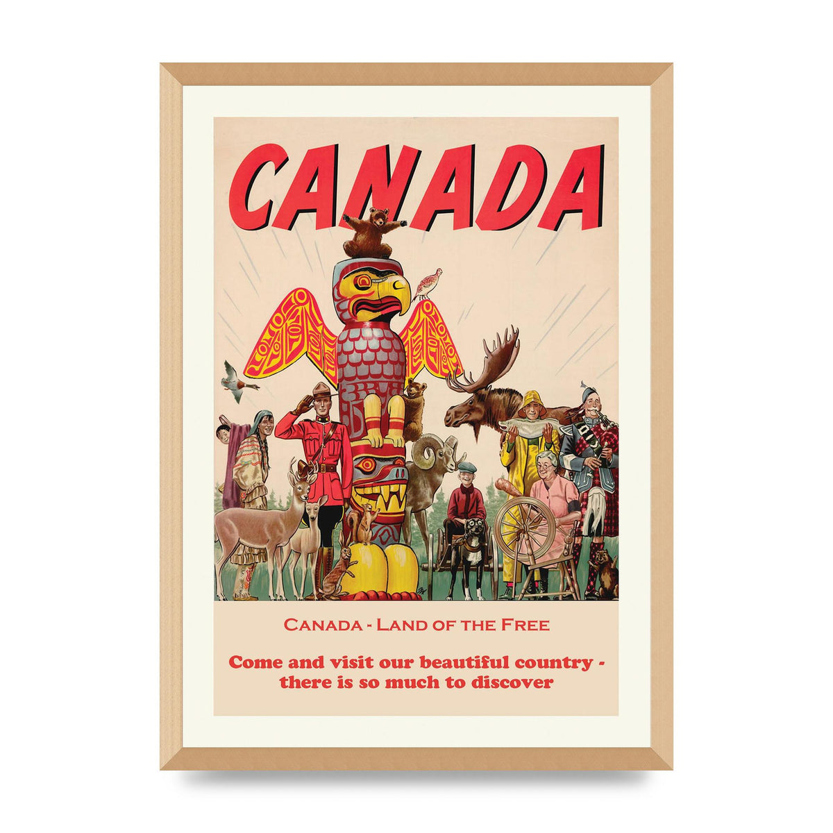 Travel Poster Canada Art For The Home - A2 framed