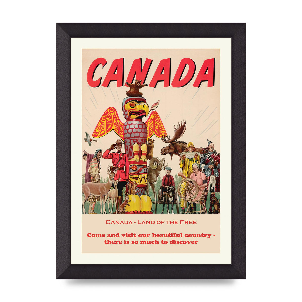 Travel Poster Canada Art For The Home - A4 framed