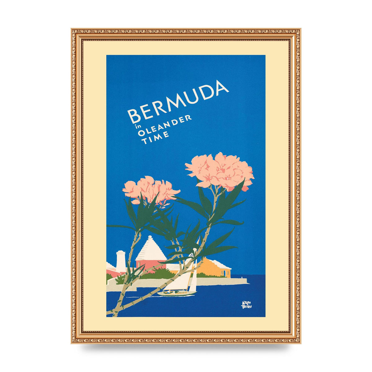 Travel Poster Bermuda Wall Art - A3 framed