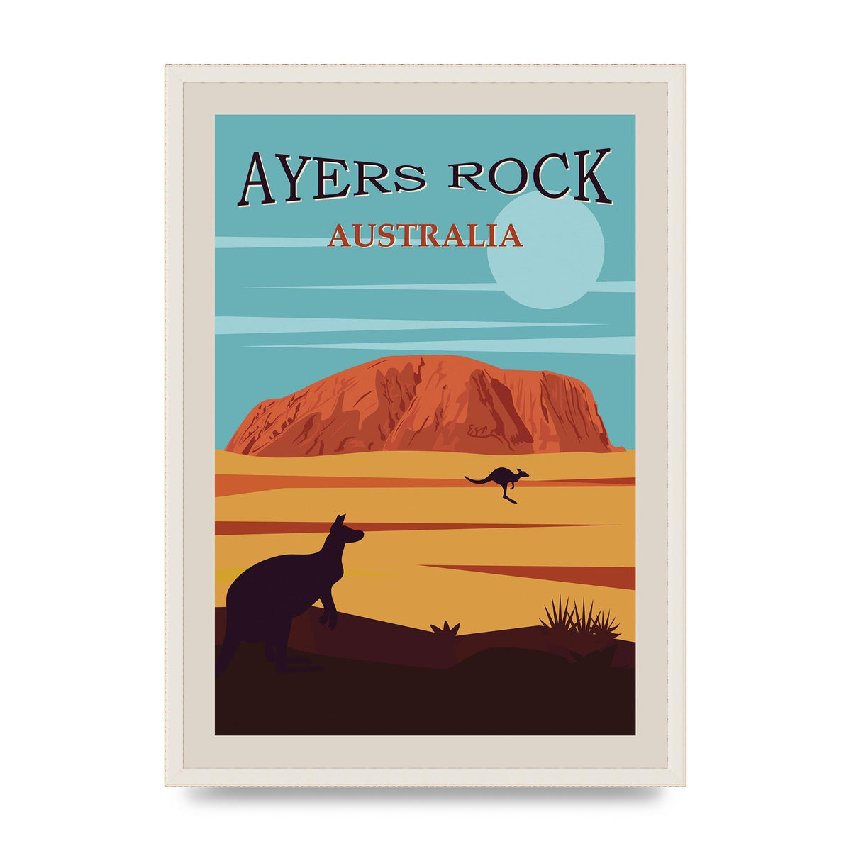 Travel Poster Ayers Rock Australia Art For The Home - A2 framed
