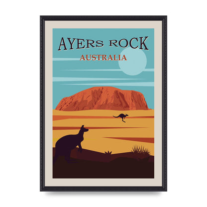 Travel Poster Ayers Rock Australia Art For The Home - A2 framed