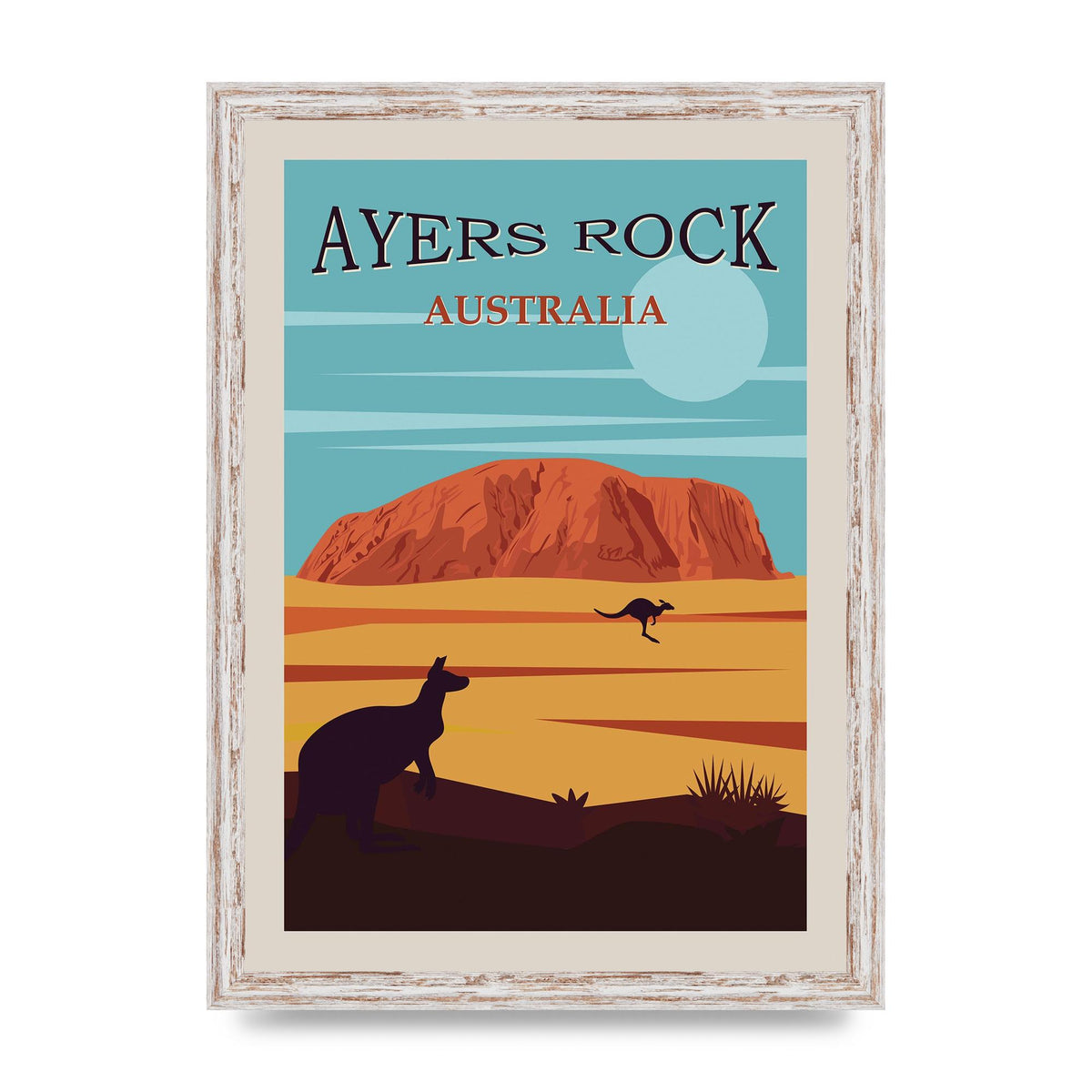 Travel Poster Ayers Rock Australia Art For The Home - A3 framed