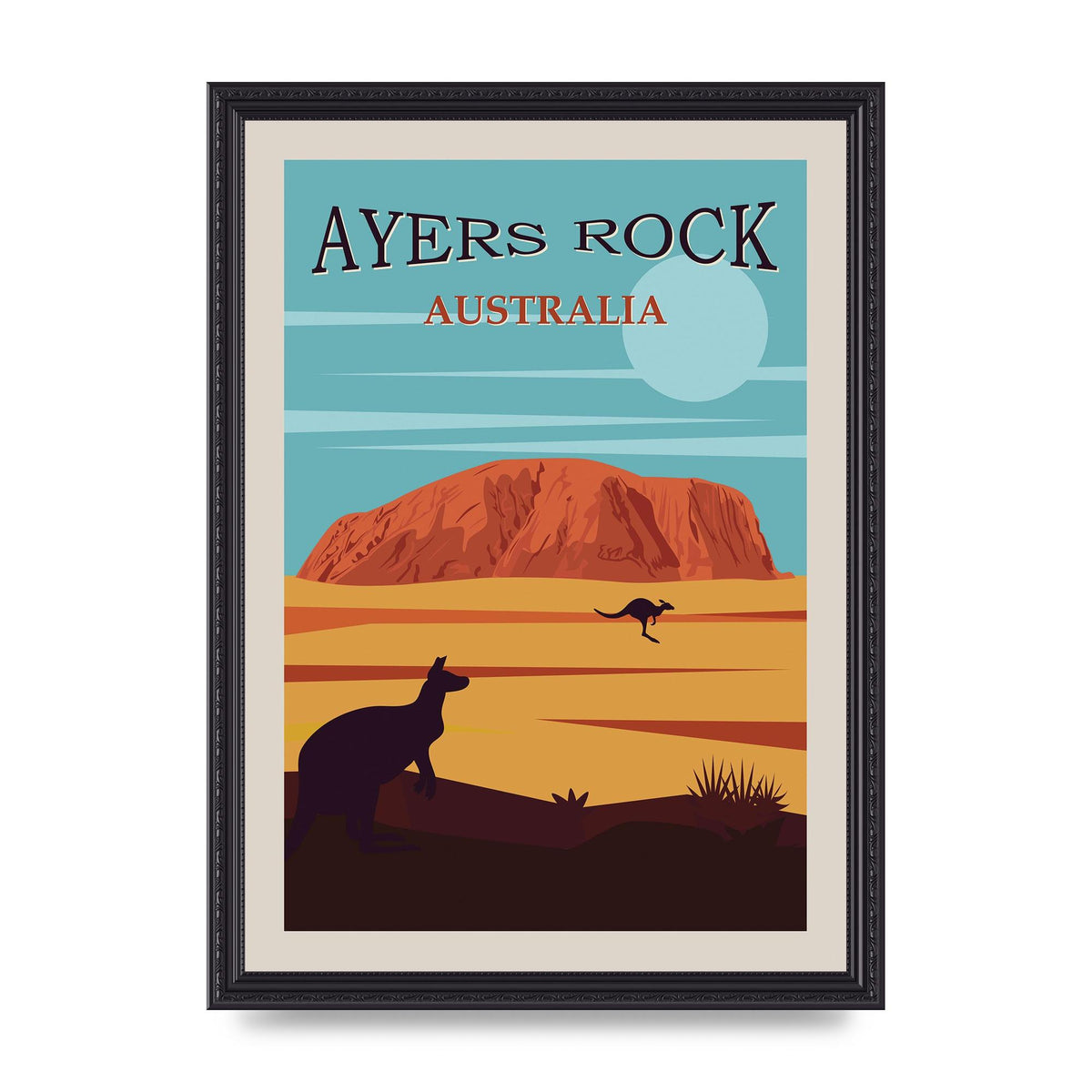 Travel Poster Ayers Rock Australia Art For The Home - A3 framed