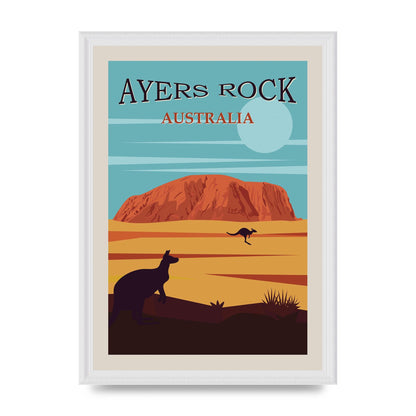 Travel Poster Ayers Rock Australia Art For The Home - A3 framed