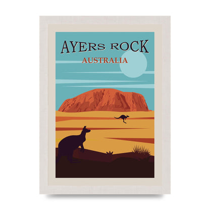 Travel Poster Ayers Rock Australia Art For The Home - A4 framed