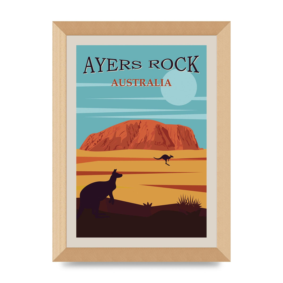 Travel Poster Ayers Rock Australia Art For The Home - A4 framed