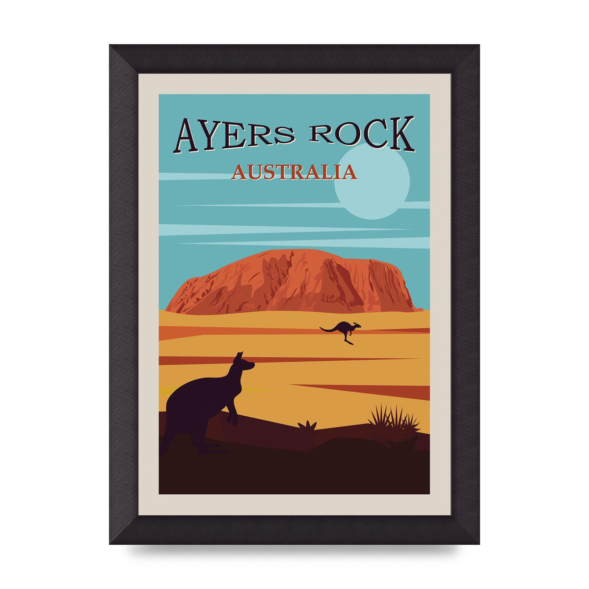 Travel Poster Ayers Rock Australia Art For The Home - A4 framed