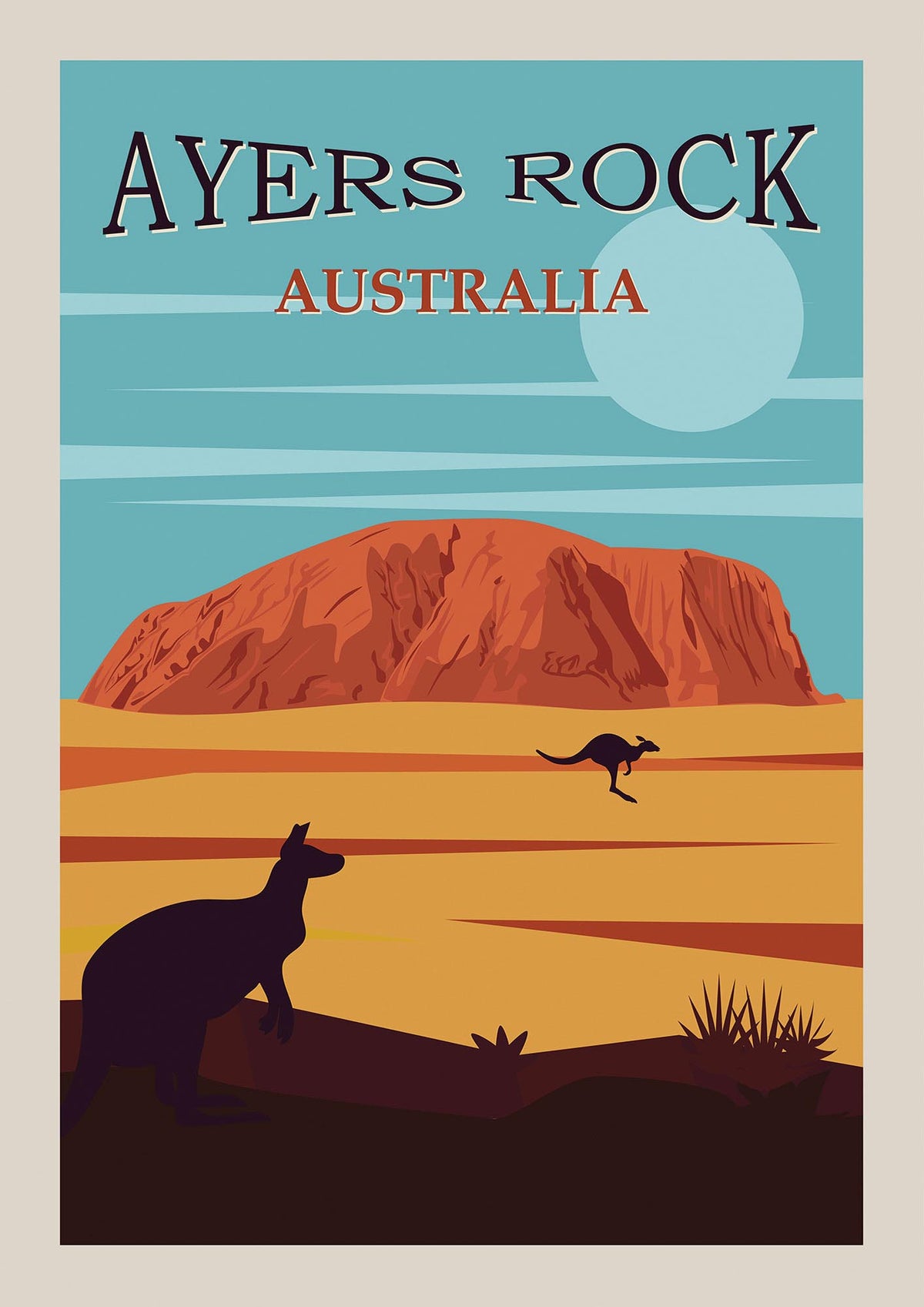 Travel Poster Ayers Rock Australia Art For The Home - detail
