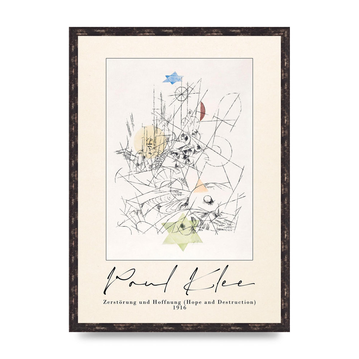 Paul Klee ZerstÃ¶rung Und Hoffnung Hope And Destruction 1916 Art For The Home - A2 framed
