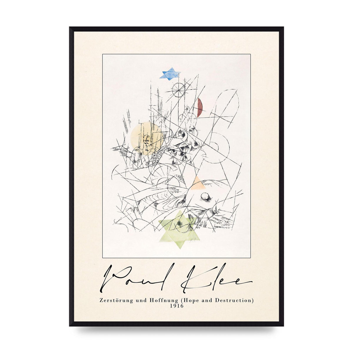 Paul Klee ZerstÃ¶rung Und Hoffnung Hope And Destruction 1916 Art For The Home - A2 framed