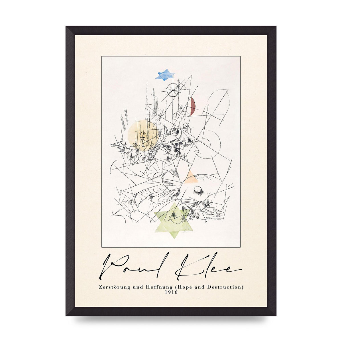 Paul Klee ZerstÃ¶rung Und Hoffnung Hope And Destruction 1916 Art For The Home - A2 framed