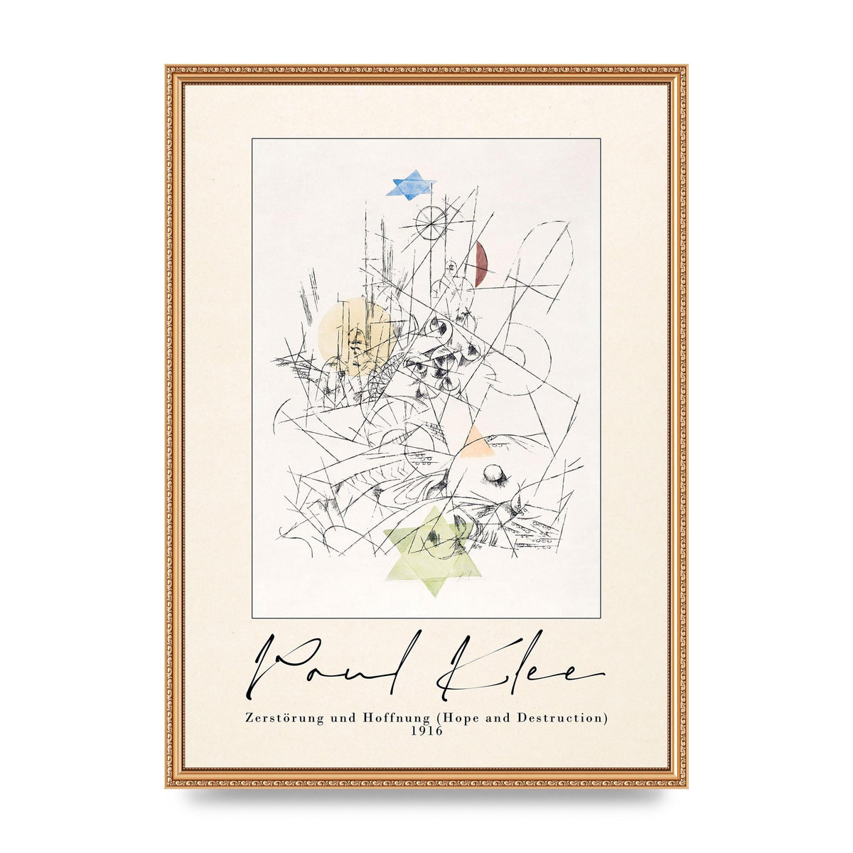 Paul Klee ZerstÃ¶rung Und Hoffnung Hope And Destruction 1916 Art For The Home - A2 framed