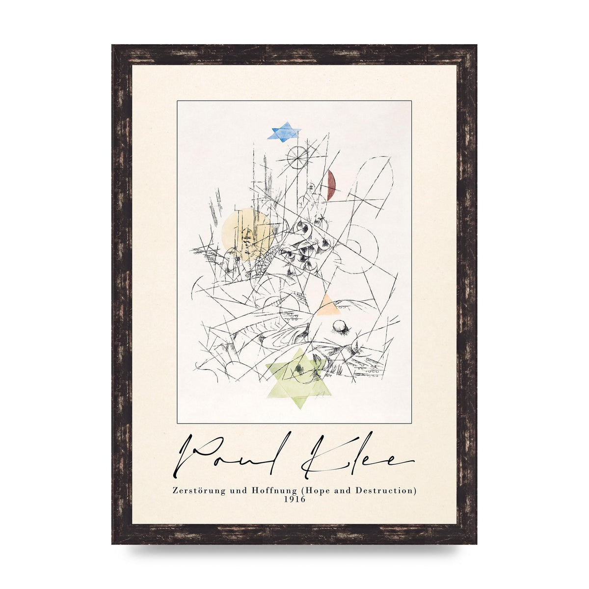 Paul Klee ZerstÃ¶rung Und Hoffnung Hope And Destruction 1916 Art For The Home - A3 framed