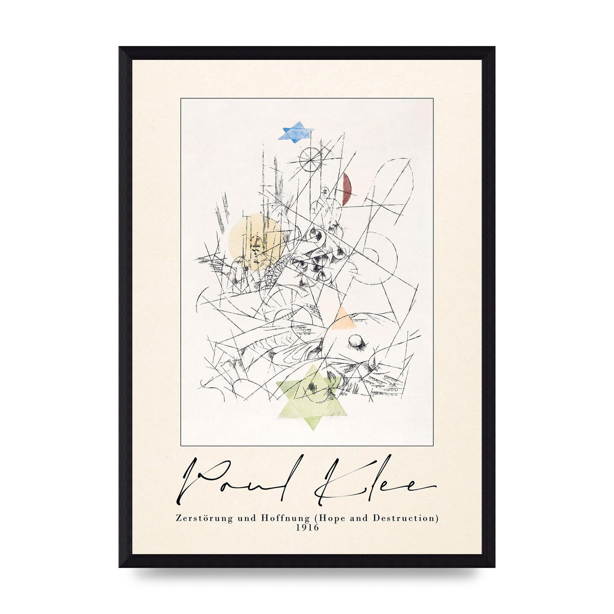 Paul Klee ZerstÃ¶rung Und Hoffnung Hope And Destruction 1916 Art For The Home - A3 framed
