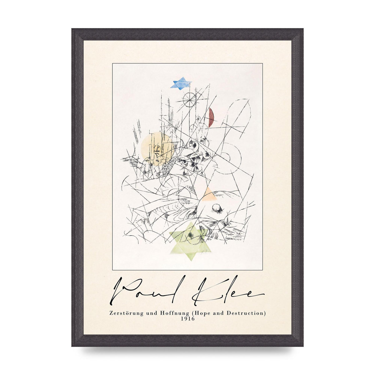 Paul Klee ZerstÃ¶rung Und Hoffnung Hope And Destruction 1916 Art For The Home - A3 framed