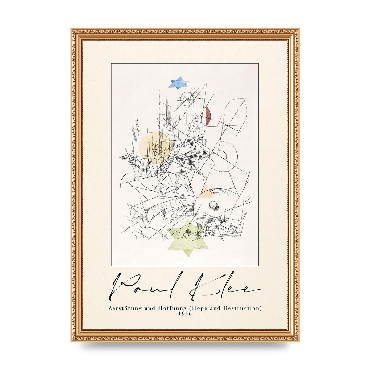 Paul Klee ZerstÃ¶rung Und Hoffnung Hope And Destruction 1916 Art For The Home - A3 framed