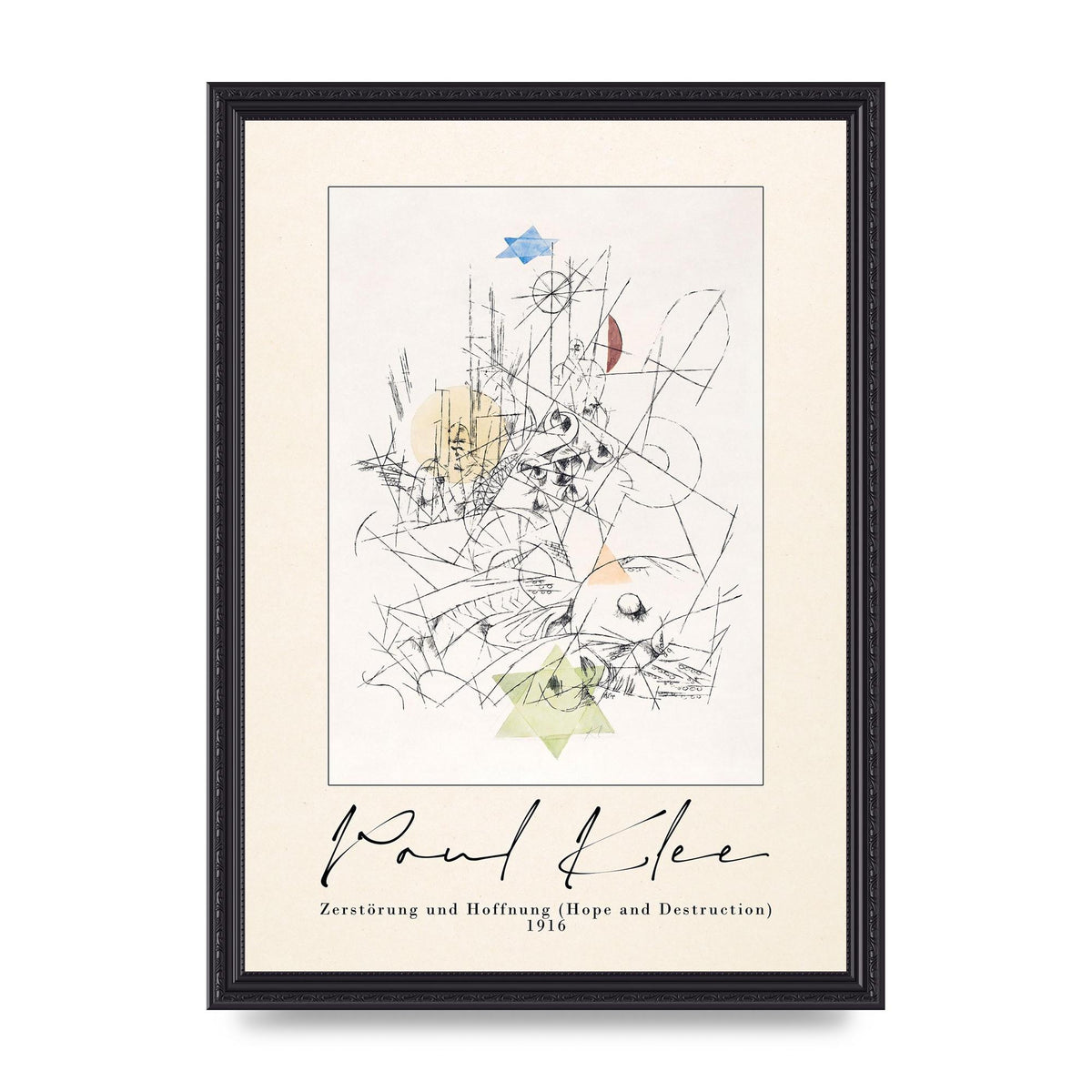 Paul Klee ZerstÃ¶rung Und Hoffnung Hope And Destruction 1916 Art For The Home - A3 framed