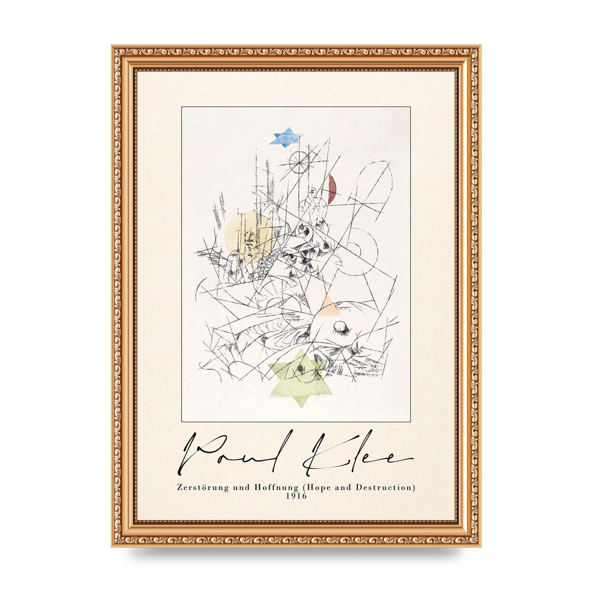 Paul Klee ZerstÃ¶rung Und Hoffnung Hope And Destruction 1916 Art For The Home - A4 framed
