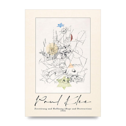 Paul Klee ZerstÃ¶rung Und Hoffnung Hope And Destruction 1916 Art For The Home - unframed print