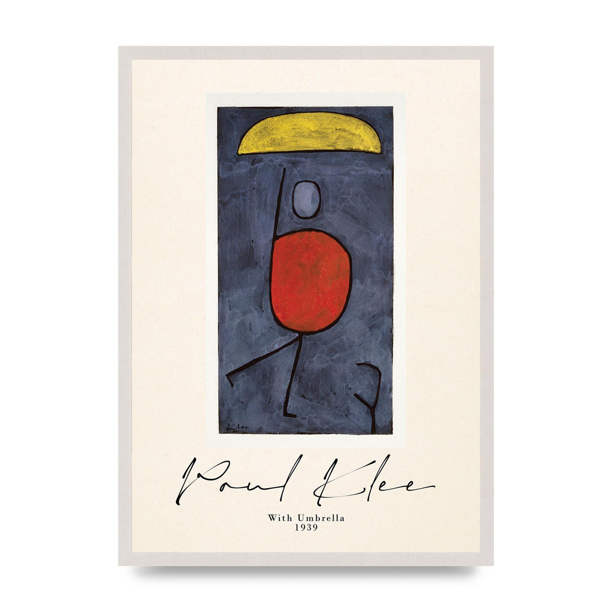 Paul Klee With Umbrella 1939 Printed Poster - A2 framed